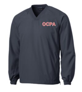 Dark gray windbreaker with OCPA logo