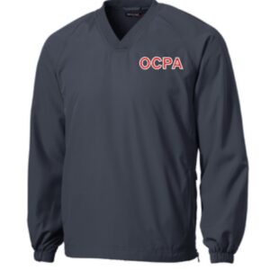Dark gray windbreaker with OCPA logo